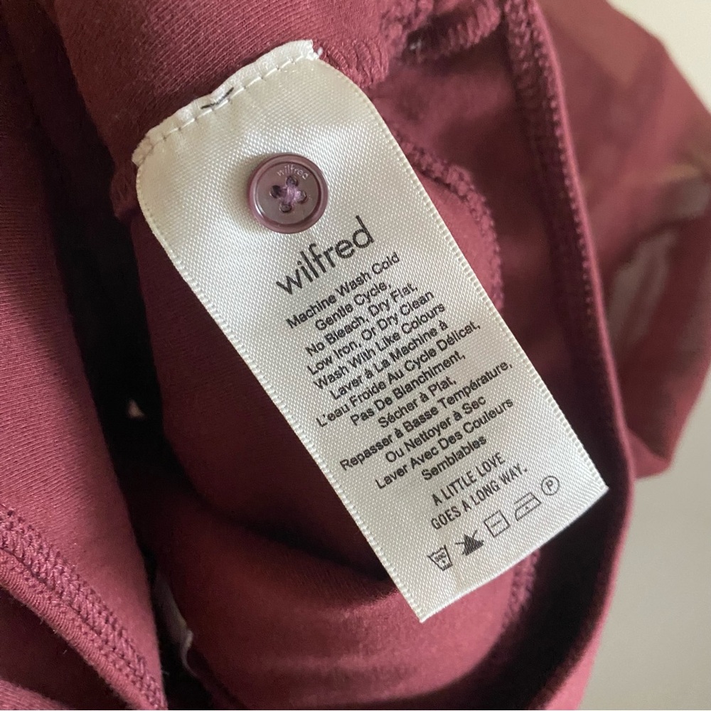 Wilfred Sheer Long Sleeve Bodysuit in Deep Maroon - Picture 7 of 8